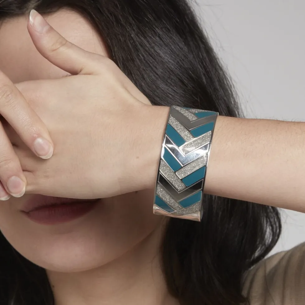 Bracelet Jonc Imagine Charlene Acier Blanc