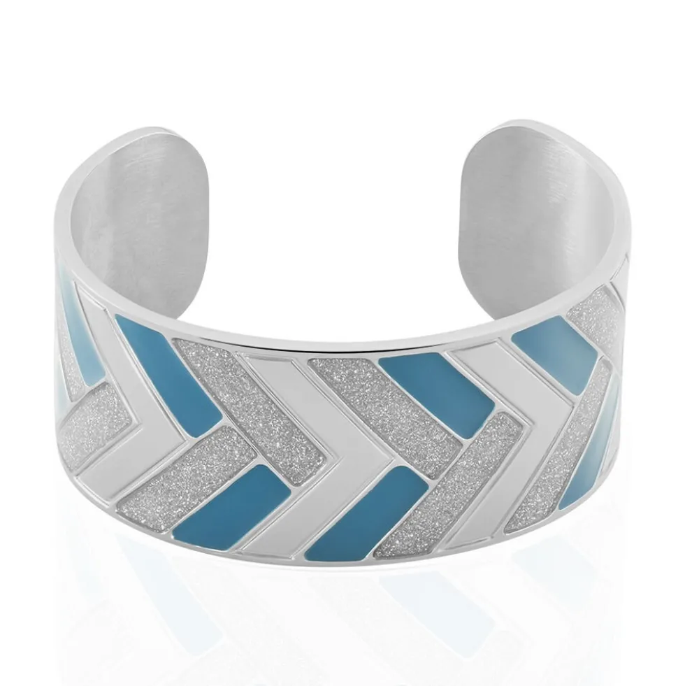 Bracelet Jonc Imagine Charlene Acier Blanc