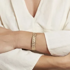 Bracelet Jonc Imagine Florette Acier Jaune