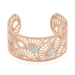 Bracelet Jonc Imagine Florette Strass Acier Rose Strass