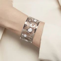 Bracelet Jonc Imagine Florette Strass Acier Blanc Strass