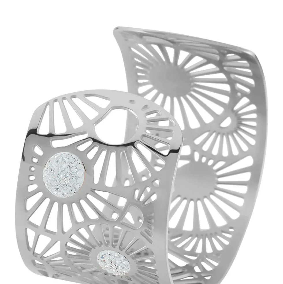 Bracelet Jonc Imagine Florette Strass Acier Blanc Strass