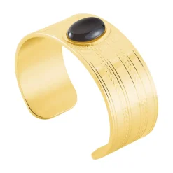 Bracelet Jonc Imagine Segolene Acier Jaune Pierre De Synthese