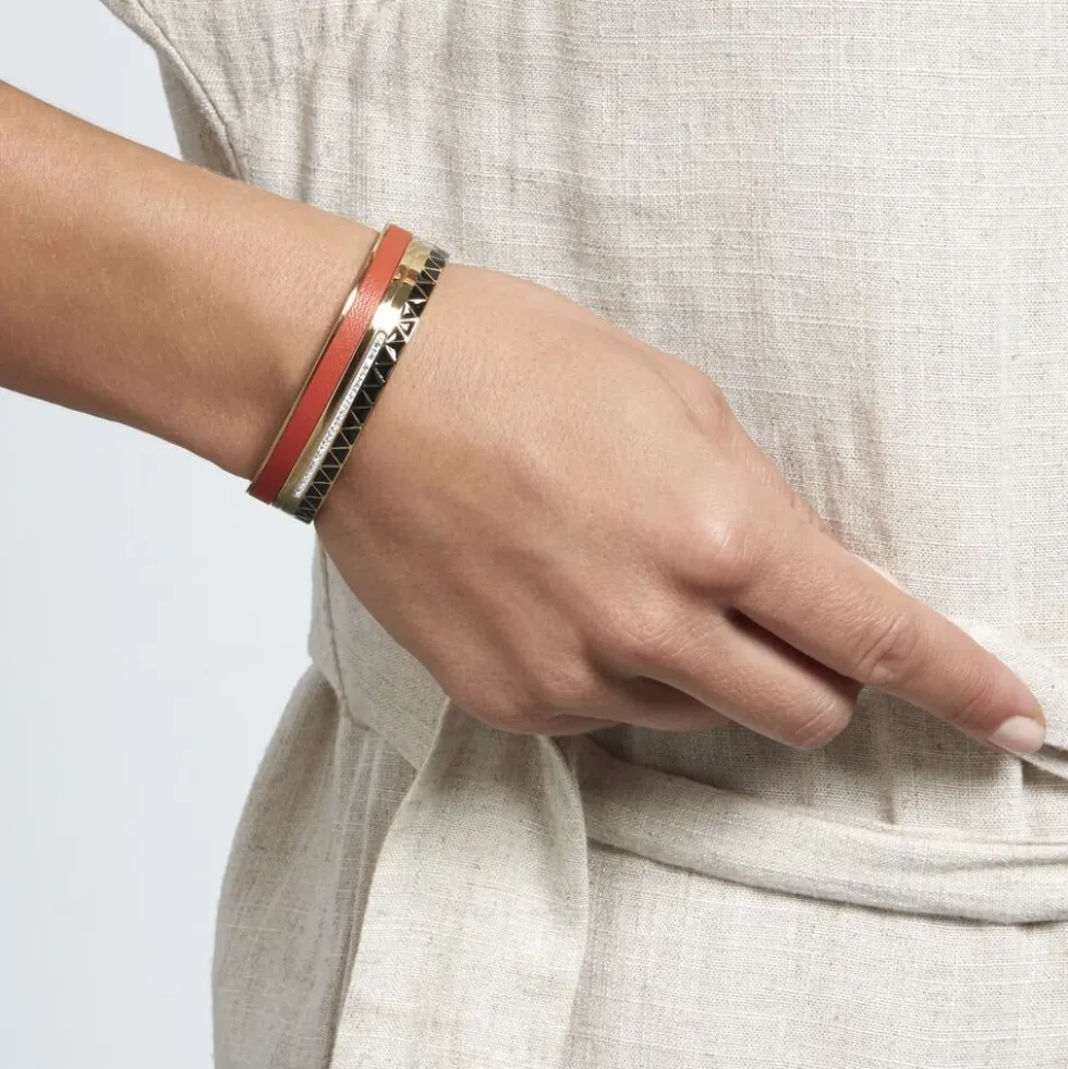 Bracelet Jonc Imagine Victoriano Acier Jaune Strass