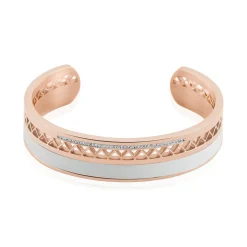 Bracelet Jonc Imagine Victoriano Acier Rose Strass