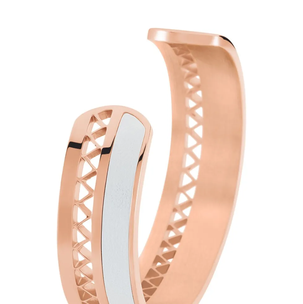 Bracelet Jonc Imagine Victoriano Acier Rose Strass