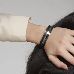 Bracelet Jonc Imagine Victoriano Acier Blanc Strass