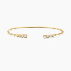 Bracelet Jonc Iza Plaque Or Jaune Oxyde De Zirconium