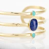 Bracelet Jonc Melissane Acier Jaune Pierre De Synthese