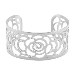 Bracelet Jonc Meyline Acier Blanc Strass
