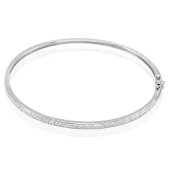Bracelet Jonc Or Blanc Stasya Diamants