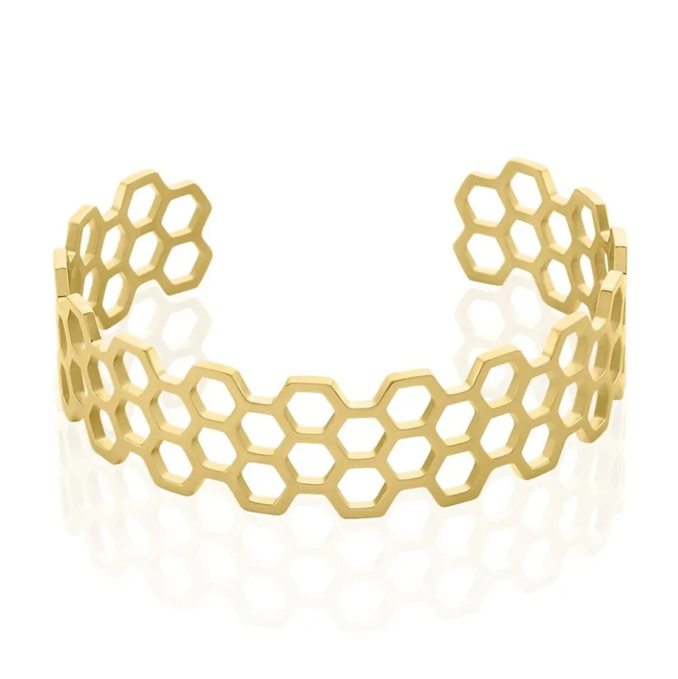 Bracelet Jonc Ouvert Acier Doré Buglose