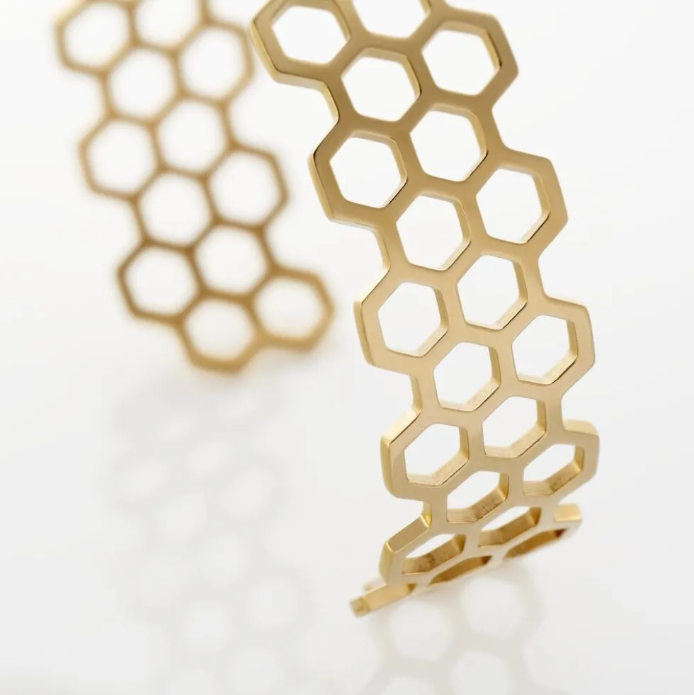 Bracelet Jonc Ouvert Acier Doré Buglose