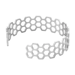 Bracelet Jonc Ouvert Acier Blanc Buglose