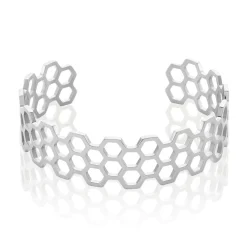 Bracelet Jonc Ouvert Acier Blanc Buglose