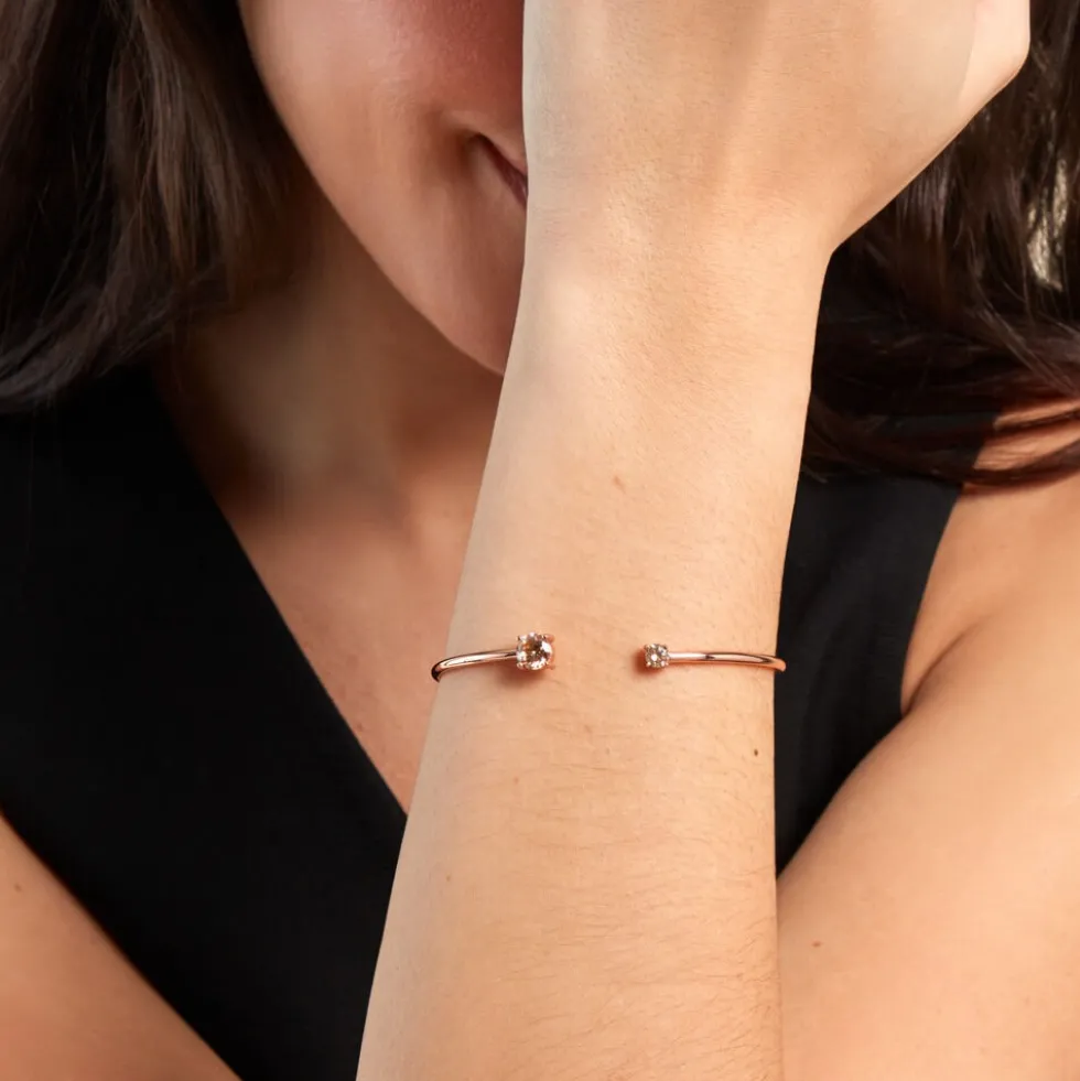 Bracelet Jonc Rio Argent Rose Oxyde De Zirconium