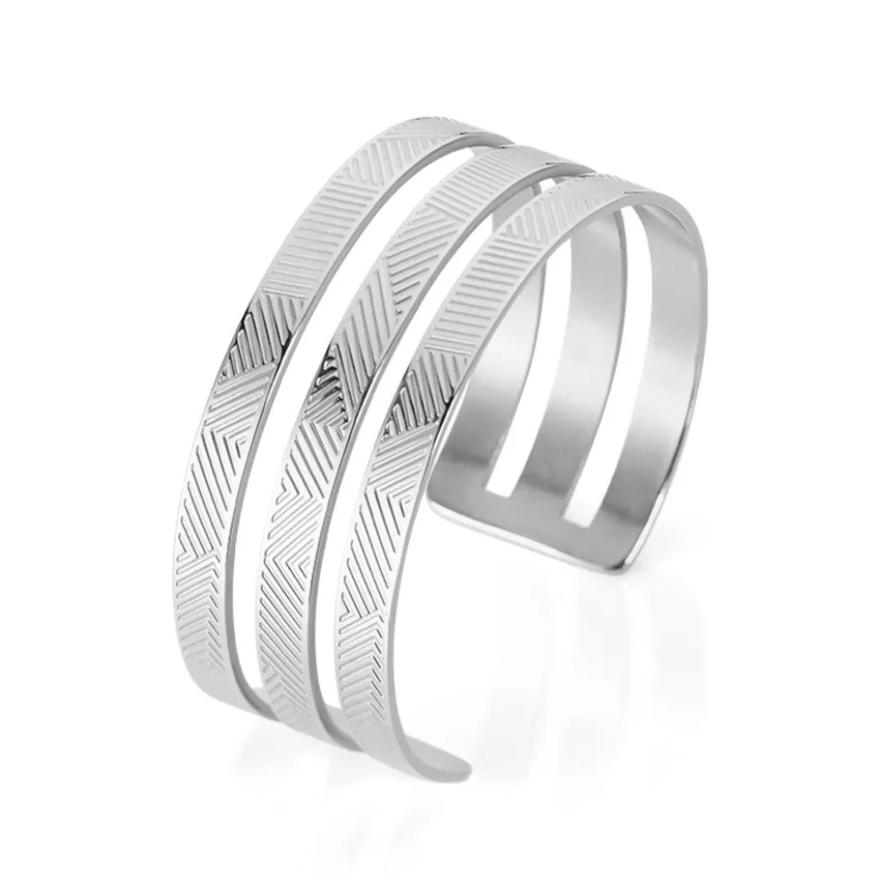 Bracelet Jonc Sirine Acier Blanc