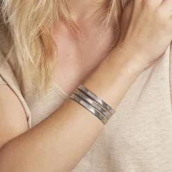 Bracelet Jonc Sirine Acier Blanc