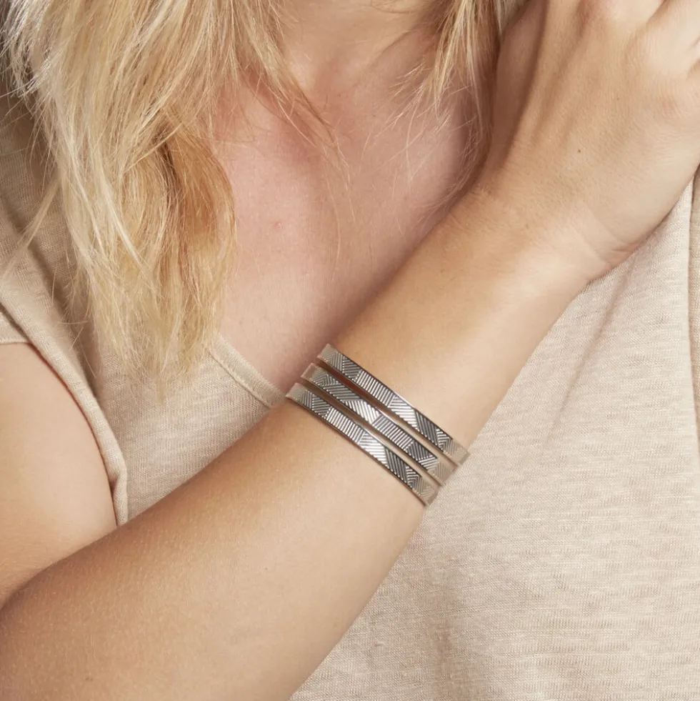 Bracelet Jonc Sirine Acier Blanc