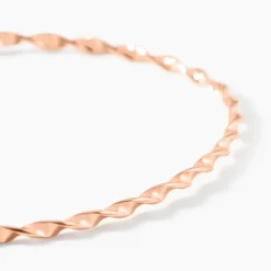 Bracelet Jonc Twist Argent Rose