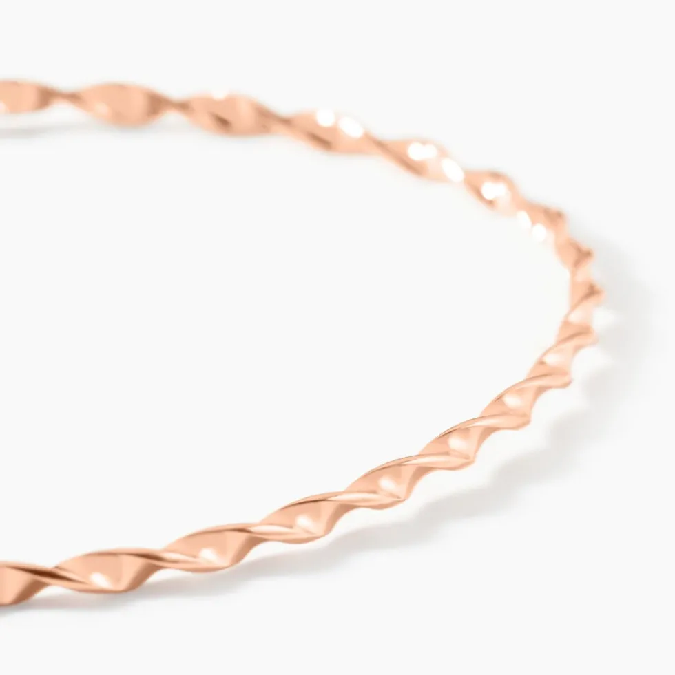 Bracelet Jonc Twist Argent Rose