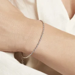 Bracelet Jonc Twist Argent Blanc