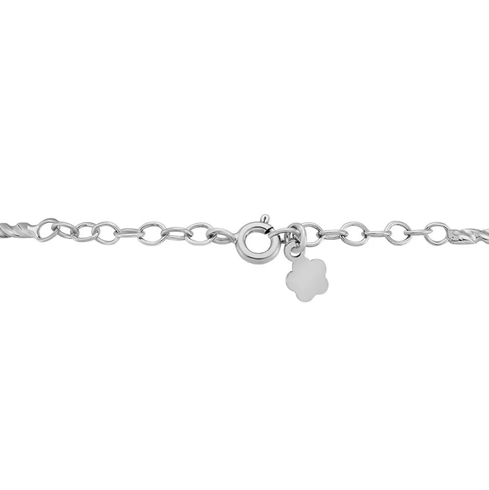 Bracelet Jonc Twist Argent Blanc