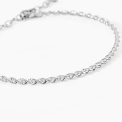 Bracelet Jonc Twist Argent Blanc