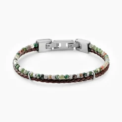 Bracelet Jourdan Cuir De Vache Noir Agate