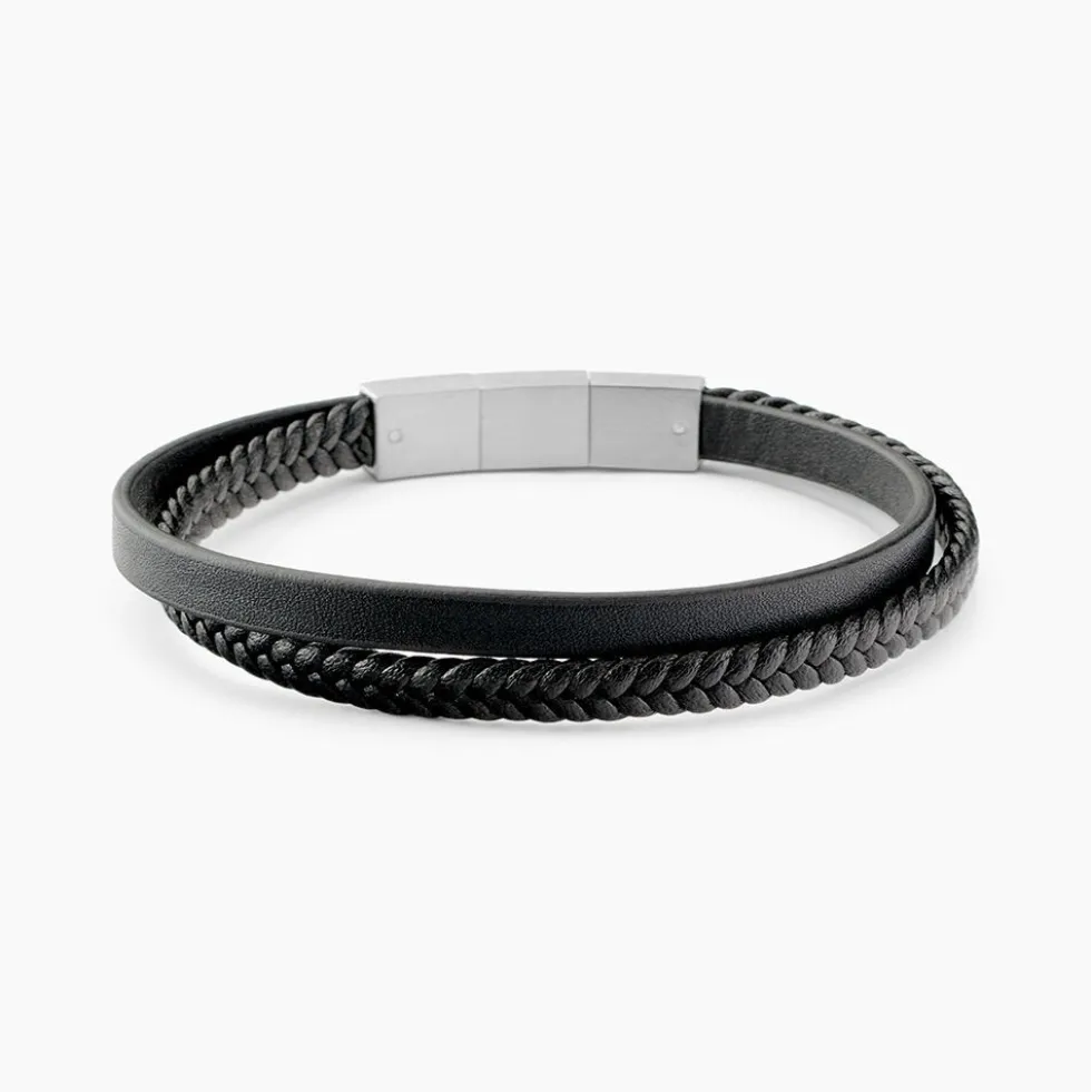 Bracelet Jourdan Cuir De Vache Noir