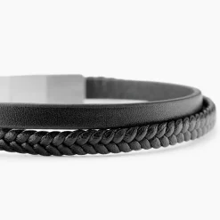 Bracelet Jourdan Cuir De Vache Noir