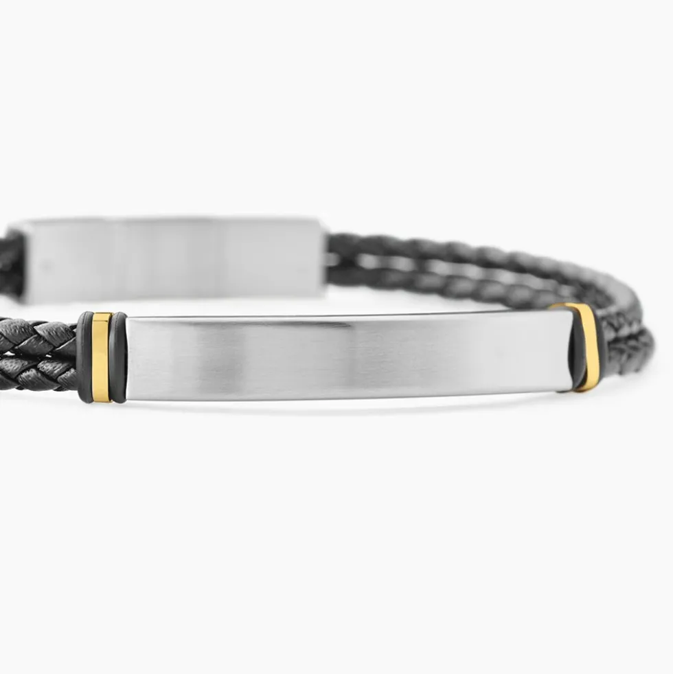 Bracelet Jourdan Cuir De Vache Noir