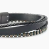 Bracelet Jourdan Cuir De Vache Noir Hématite