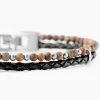 Bracelet Jourdan Cuir De Vache Noir Oeil De Tigre