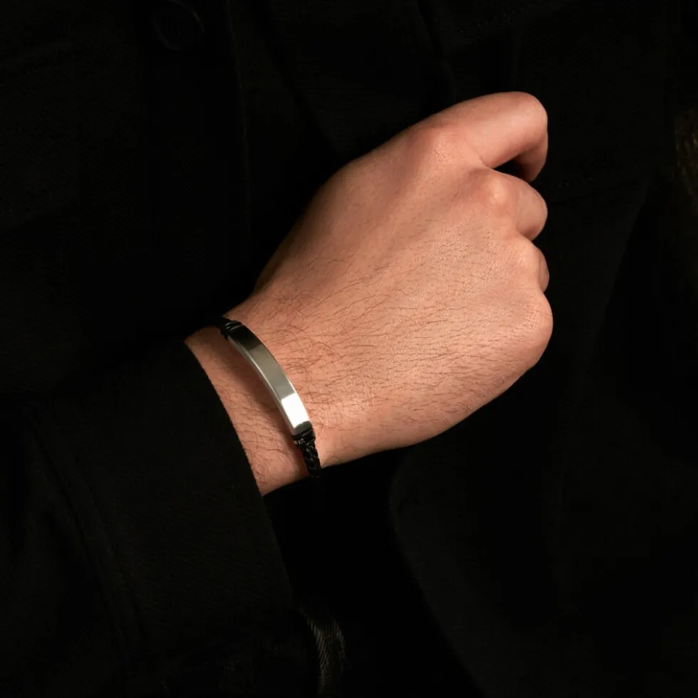 Bracelet Jourdan Cuir De Vache Noir