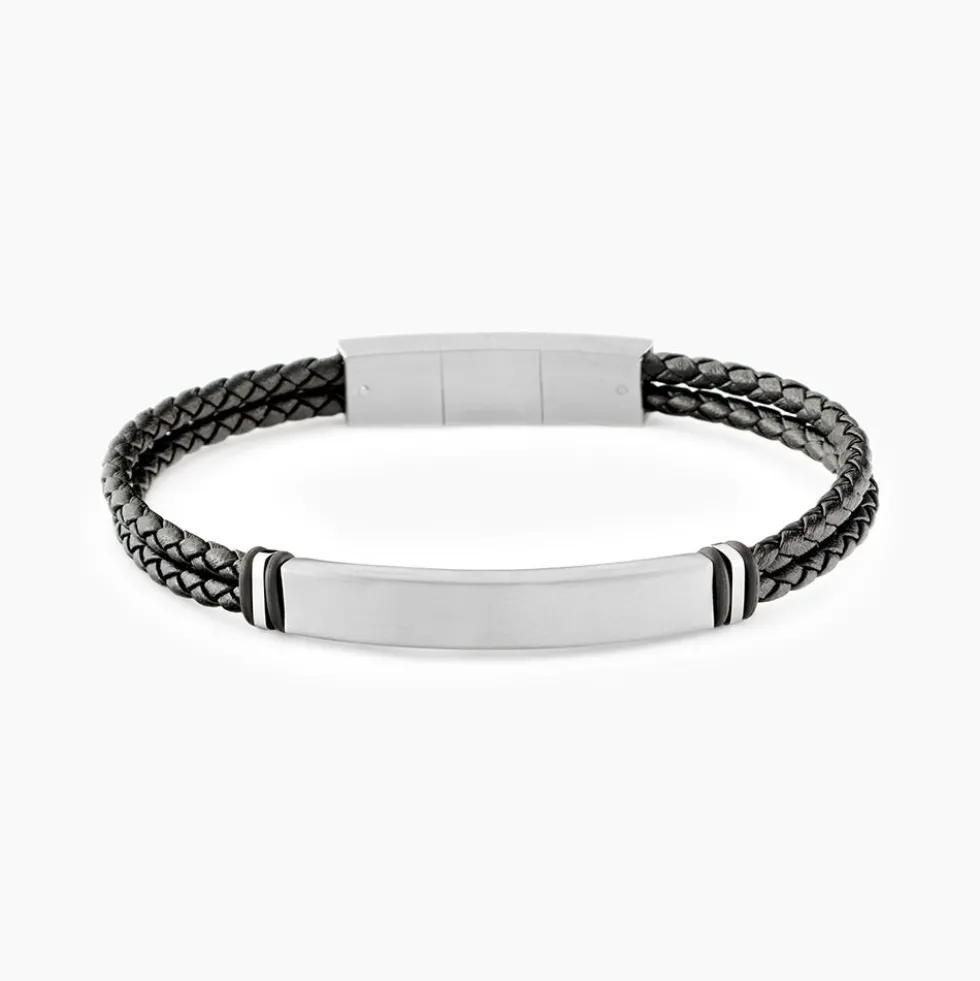 Bracelet Jourdan Cuir De Vache Noir