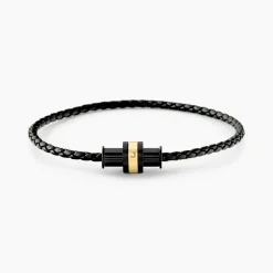 Bracelet Jourdan Cuir De Vache Noir