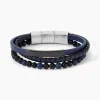 Bracelet Jourdan Hercule Cuir Multicolore Onyx Lapis Lazuli