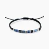 Bracelet Jourdan Jahan Acier Argenté Lapis Lazuli Agate