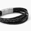 Bracelet Jourdan Tex Cuir Noir Onyx