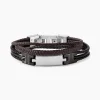 Bracelet Jourdan Thasos Cuir Noir Et Marron