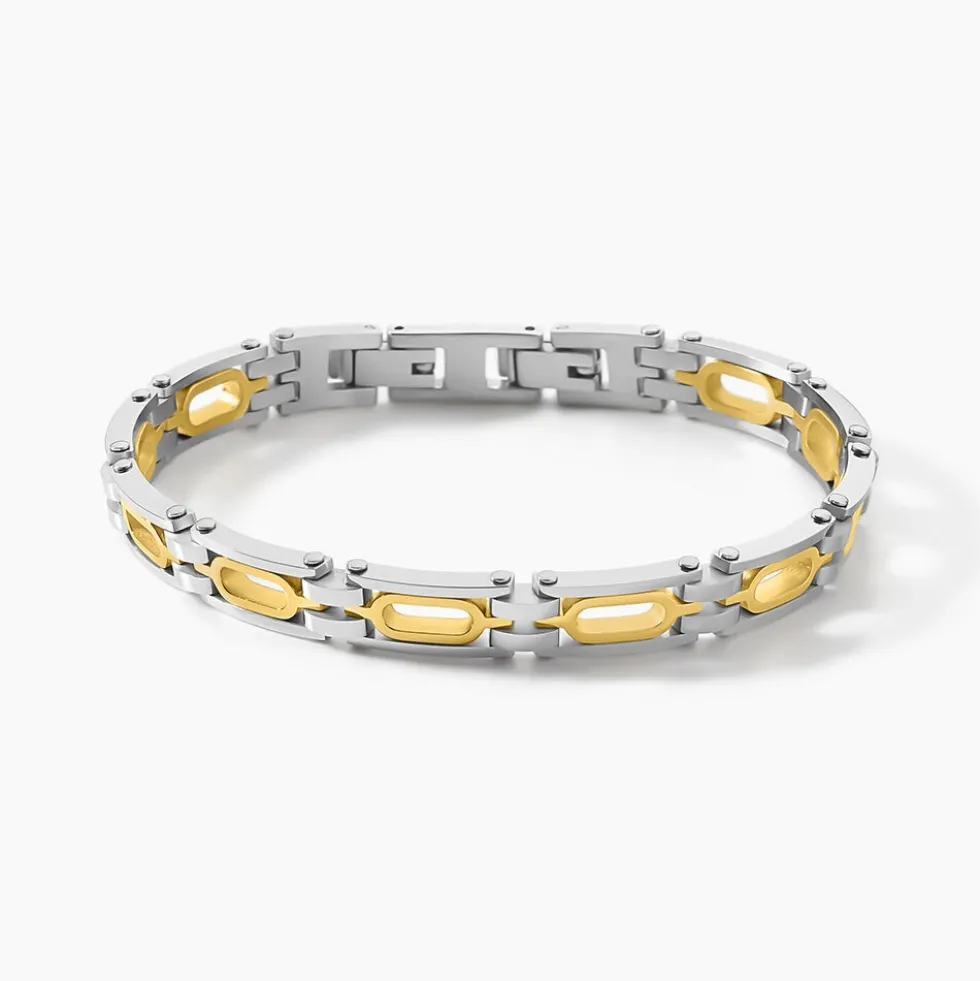 Bracelet Jourdan Wild Acier Blanc Et Jaune