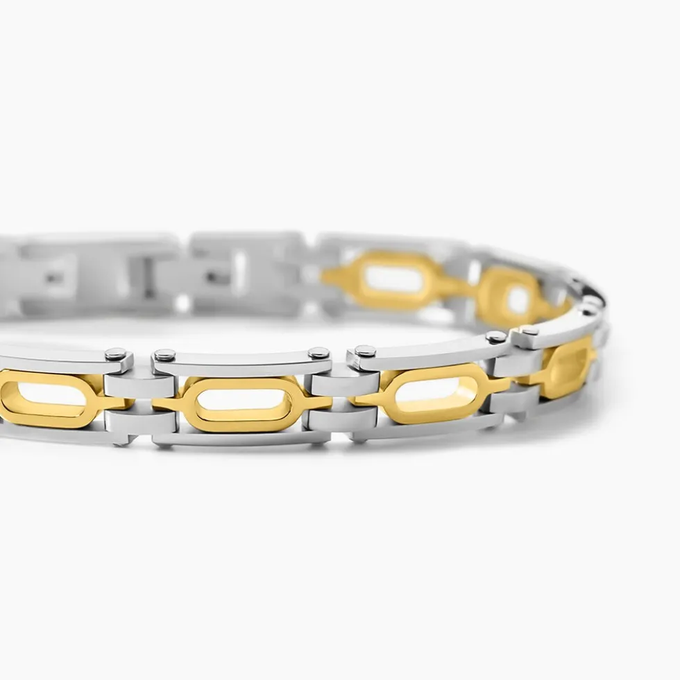 Bracelet Jourdan Wild Acier Blanc Et Jaune