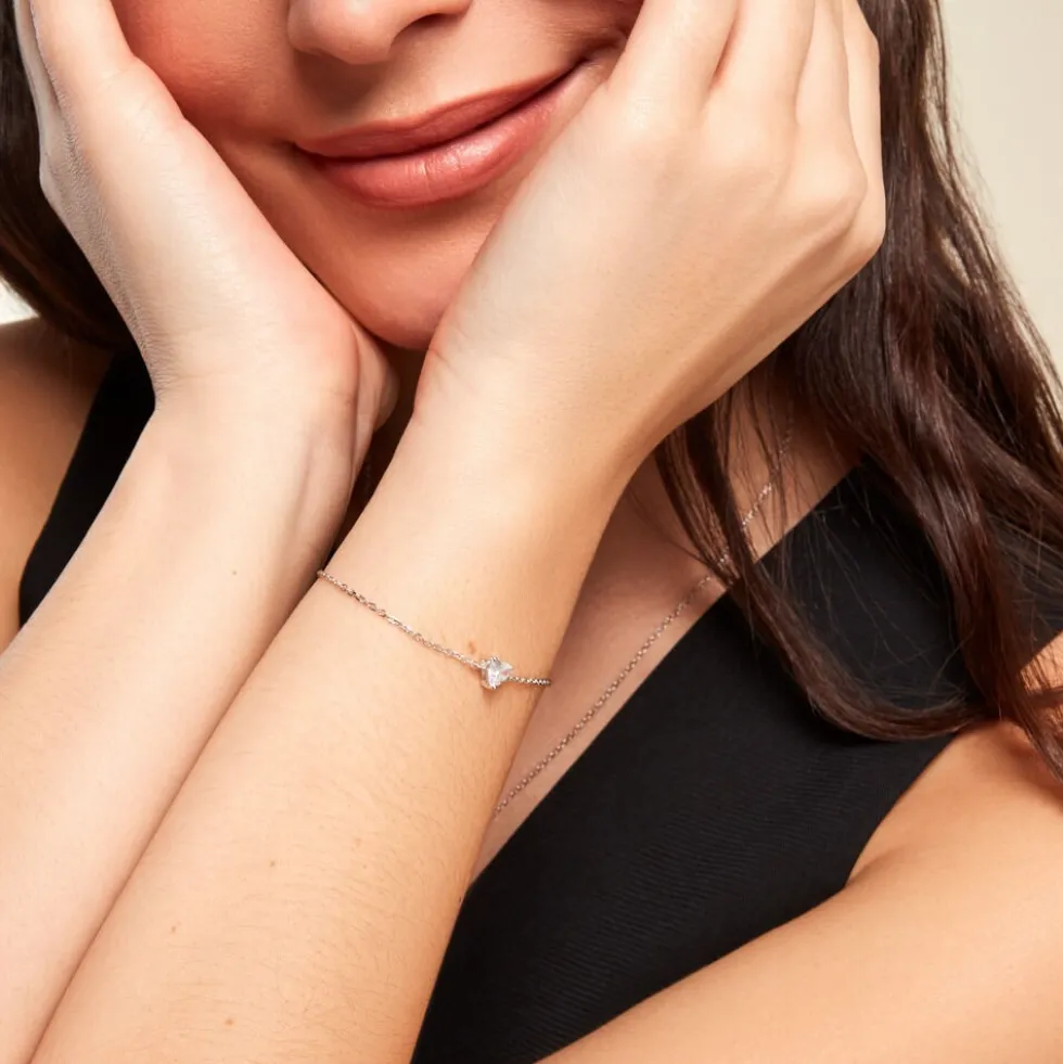 Bracelet Kelvyn Argent Blanc Oxyde De Zirconium