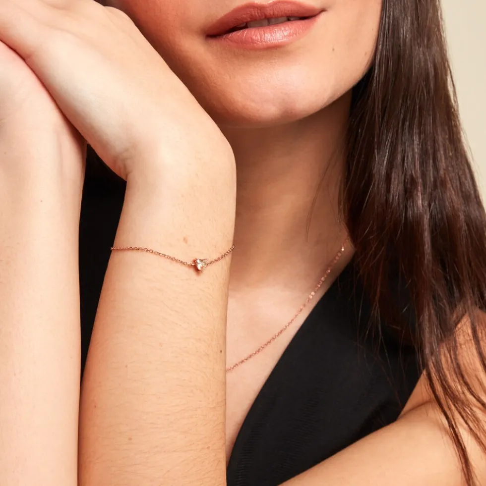 Bracelet Kelvyn Argent Rose Oxyde De Zirconium