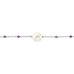 Bracelet Kerri Argent Blanc Perle De Culture Améthyste