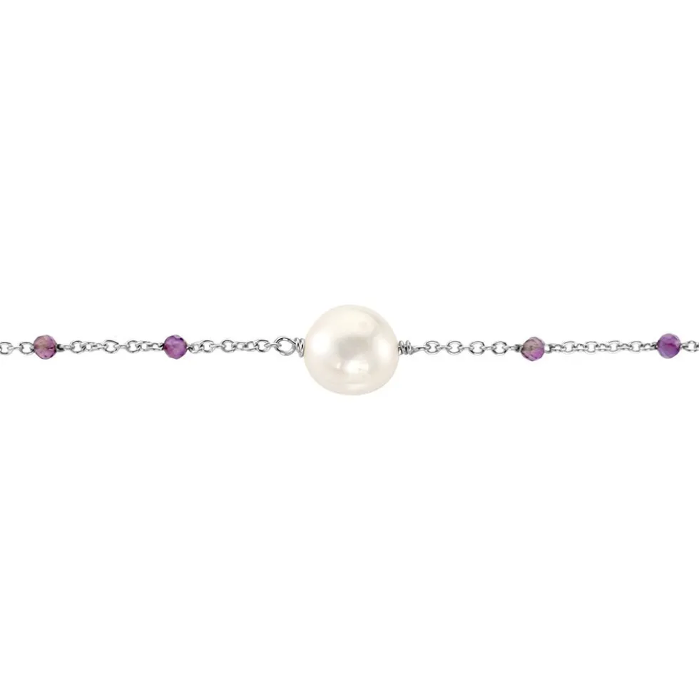 Bracelet Kerri Argent Blanc Perle De Culture Améthyste