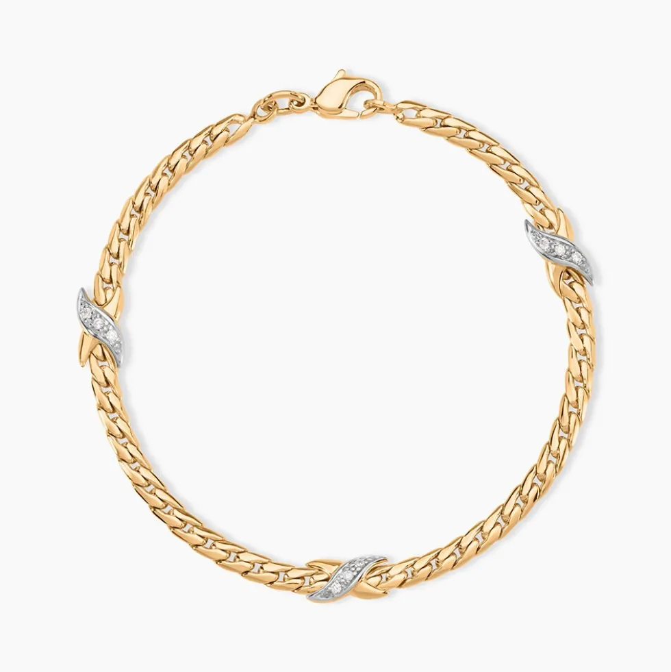 Bracelet Lamyae Plaqué Or Jaune Oxyde De Zirconium