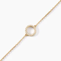 Bracelet Lim Or Jaune Oxyde De Zirconium