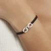 Bracelet Link Argent Blanc Oxyde De Zirconium Et Céramique